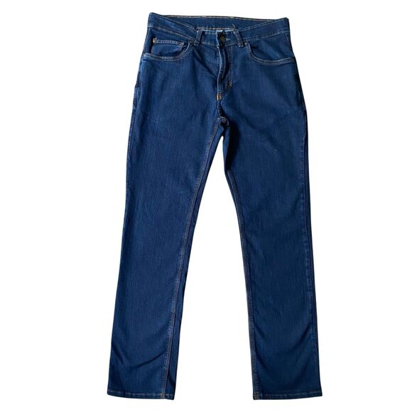 Origin Delta 68 Jeans Mens 34x31 Blue Dark Legit Fit Straight Stretch Made USA - Picture 1 of 12